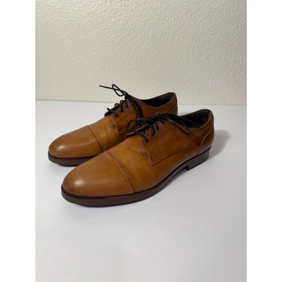Cole Haan Men’s Cap Toe Oxford Shoes English Tan Leather Size 12 Grand.OS - Picture 2 of 9